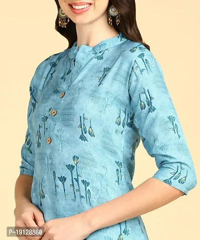 Womens printed Crepe Button kurti-thumb5