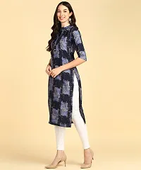 Womens printed Crepe Button kurti-thumb1