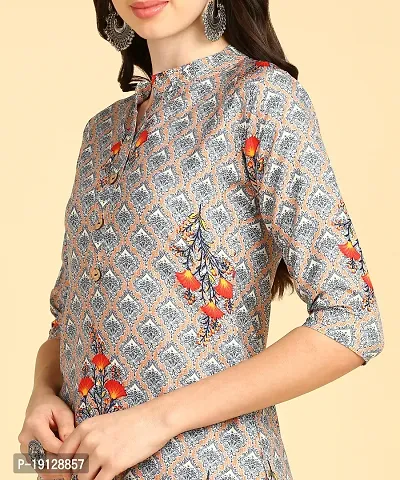 Womens printed Crepe Button kurti-thumb5