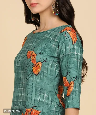 Women's Crepe Long Straight Printed Kurta with Pant-thumb3