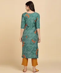 Women's Crepe Long Straight Printed Kurta with Pant-thumb3