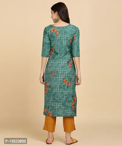 Women's Crepe Long Straight Printed Kurta with Pant-thumb4