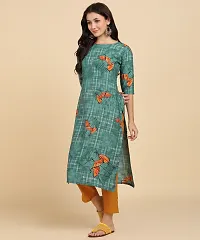 Women's Crepe Long Straight Printed Kurta with Pant-thumb4