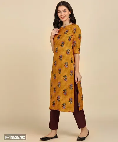 Womens Crepe Long Straight Printed Kurta with Pant-thumb5