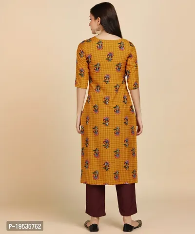 Womens Crepe Long Straight Printed Kurta with Pant-thumb2