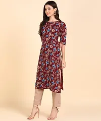 Womens Crepe Long Straight Printed Kurta with Pant-thumb4