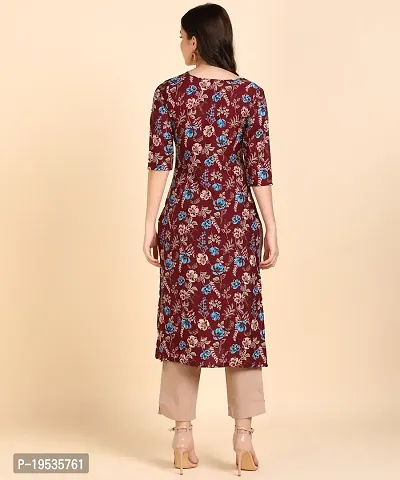 Womens Crepe Long Straight Printed Kurta with Pant-thumb2