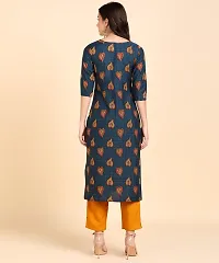 Womens Crepe Long Straight Printed Kurta with Pant-thumb1