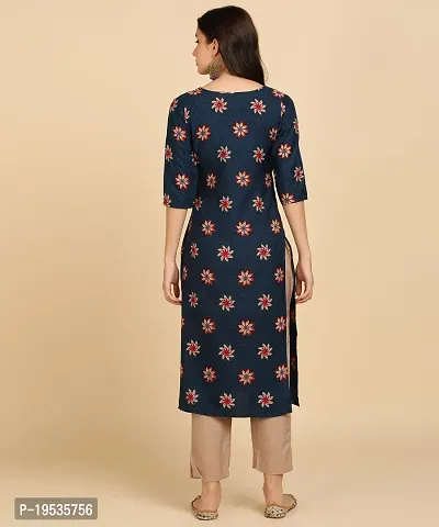 Womens Crepe Long Straight Printed Kurta with Pant-thumb5