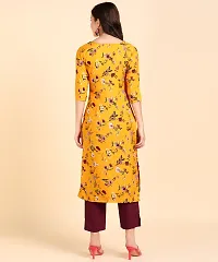 Womens Crepe Long Straight Printed Kurta with Pant-thumb3