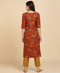 Womens Crepe Long Straight Printed Kurta with Pant-thumb2