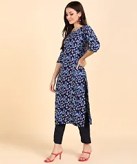 Kurti Pant Set for Women - Crepe Long Straight Printed Kurta with Pant-thumb4