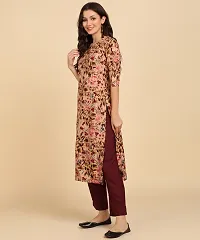 Kurti Pant Set for Women - Crepe Long Straight Printed Kurta with Pant-thumb4