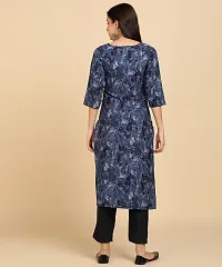 Kurti Pant Set for Women - Crepe Long Straight Printed Kurta with Pant-thumb3