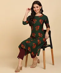 Kurti Pant Set for Women - Crepe Long Straight Printed Kurta with Pant-thumb2