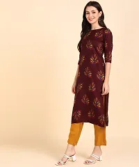 Kurti Pant Set for Women - Crepe Long Straight Printed Kurta with Pant-thumb4