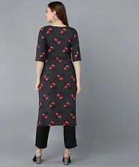 Kurti Pant Set for Women - Crepe Long Straight Printed Kurta with Pant-thumb3