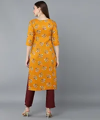 Kurti Pant Set for Women - Crepe Long Straight Printed Kurta with Pant-thumb3