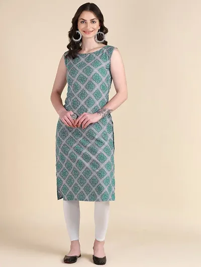 Women's Sleeveless Crepe Kurta