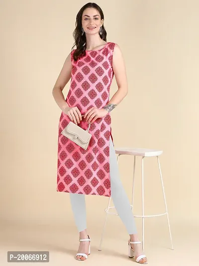 Womens Sleeveless Crepe Printed Kurta-thumb5