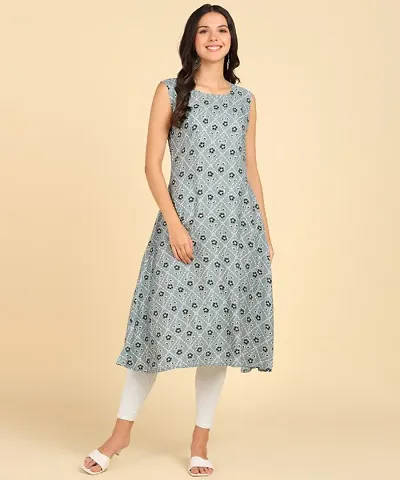 Womens Casual Wear Sleeveless Round Kurtis