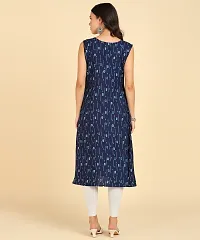 Womens Casual Wear Sleeveless Round Long Kurtis-thumb2