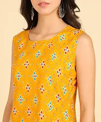 Womens Casual Wear Sleeveless Round Long Kurtis-thumb1