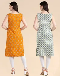 Womens Sleeveless Crepe Printed Kurta Pack Of 2-thumb2