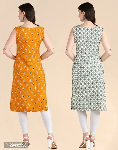 Womens Sleeveless Crepe Printed Kurta Pack Of 2-thumb3