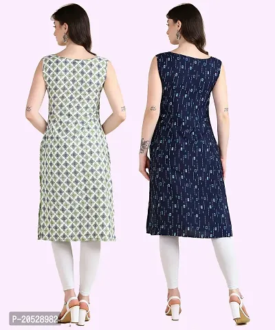 Womens Sleeveless Crepe Printed Kurta Pack Of 2-thumb3