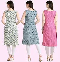 Womens Printed Crepe Sleeveless Kurti For Womens Pack Of 3-thumb2