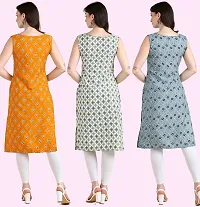 Womens Printed Crepe Sleeveless Kurti For Womens Pack Of 3-thumb2