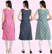 Womens Printed Crepe Sleeveless Kurti For Womens Pack Of 3-thumb2