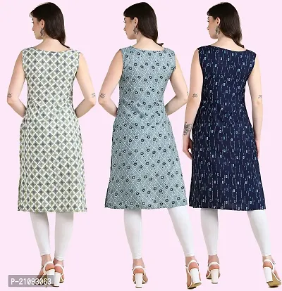 Womens Printed Crepe Sleeveless Kurti For Womens Pack Of 3-thumb2