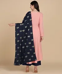 Round kurta With Foil Printed Dupatta Set-thumb1