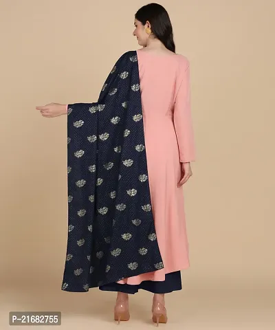 Round kurta With Foil Printed Dupatta Set-thumb2