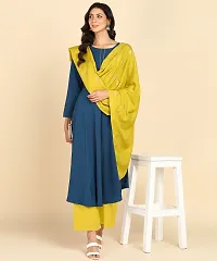 Round kurta With Foil Printed Dupatta Set-thumb3