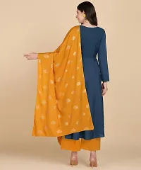 Round kurta With Foil Printed Dupatta Set-thumb4