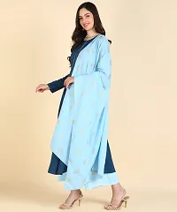 Round kurta With Foil Printed Dupatta Set-thumb3