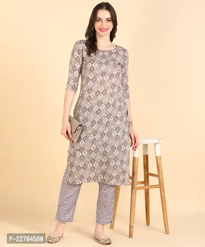 Womens Printed Cotton Kurti Wth Pant Set