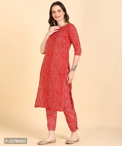 Womens Printed Cotton Kurti Wth Pant Set-thumb5