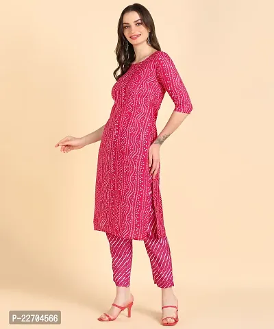 Womens Printed Cotton Kurti Wth Pant Set-thumb3