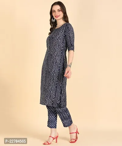 Womens Printed Cotton Kurti Wth Pant Set-thumb5