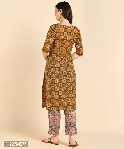 Womens Printed Cotton Kurti Wth Pant Set-thumb2