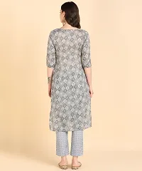 Womens Printed Cotton Kurti Wth Pant Set-thumb1