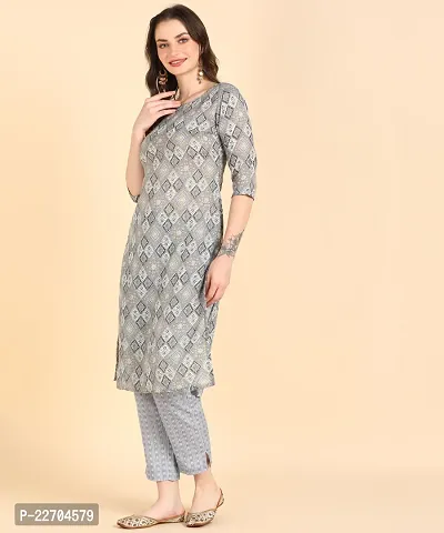 Womens Printed Cotton Kurti Wth Pant Set-thumb4