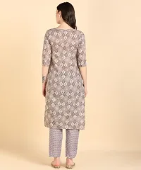 Womens Printed Cotton Kurti Wth Pant Set-thumb1