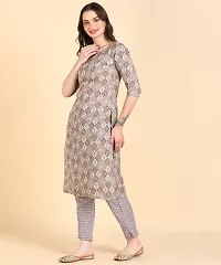 Womens Printed Cotton Kurti Wth Pant Set-thumb3