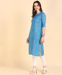 Womens Printed Cotton Straight kurti-thumb1