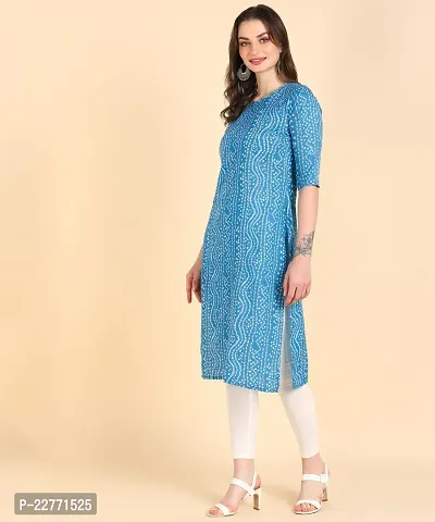 Womens Printed Cotton Straight kurti-thumb2